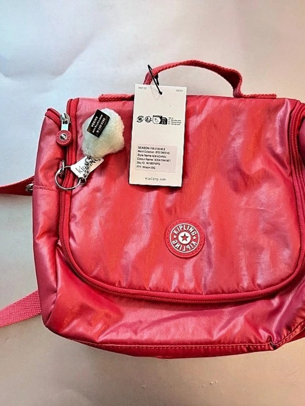 Kipling PAM 2 Lunch Crossbody Bag Pink NWT